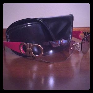 Salvatore Ferragamo Vintage Pink/Gold Sunglasses